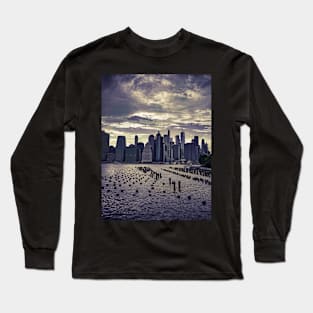 Manhattan Skyline Brooklyn New York City Long Sleeve T-Shirt